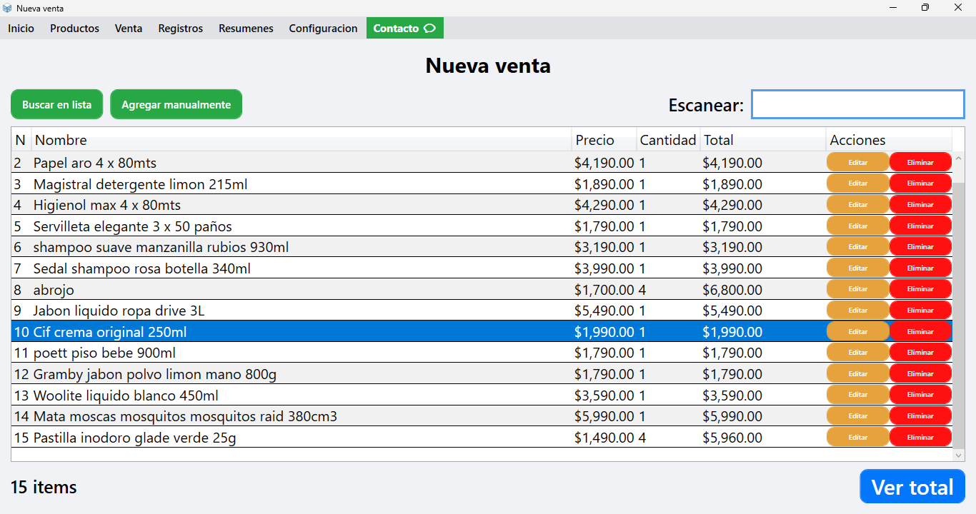 Interfaz de Nueva Venta - Punto de venta rápido y gratis para kioscos